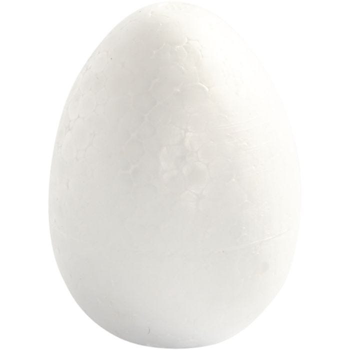 Styropor-Eier, H 8 cm, Weiß, 5Stk/ 1 Pck