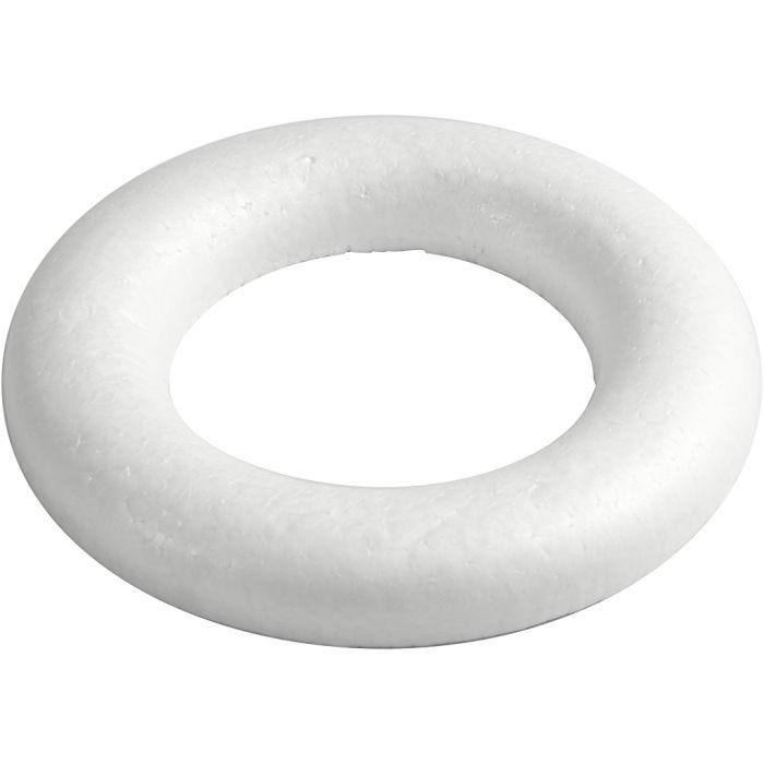 Styroporring, flach, 20 cm, 25 mm, Weiß, 1 Stk