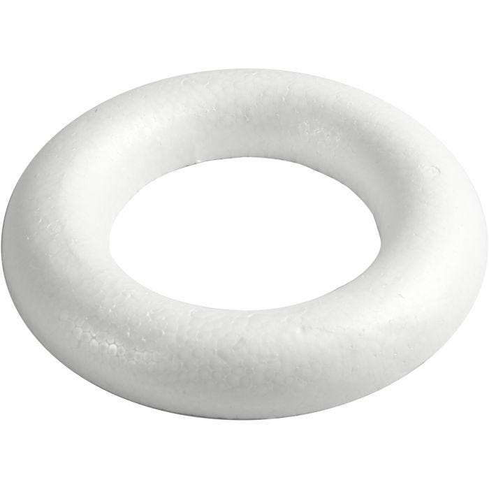 Styroporring, flach, 25 cm, 30 mm, Weiß, 1 Stk