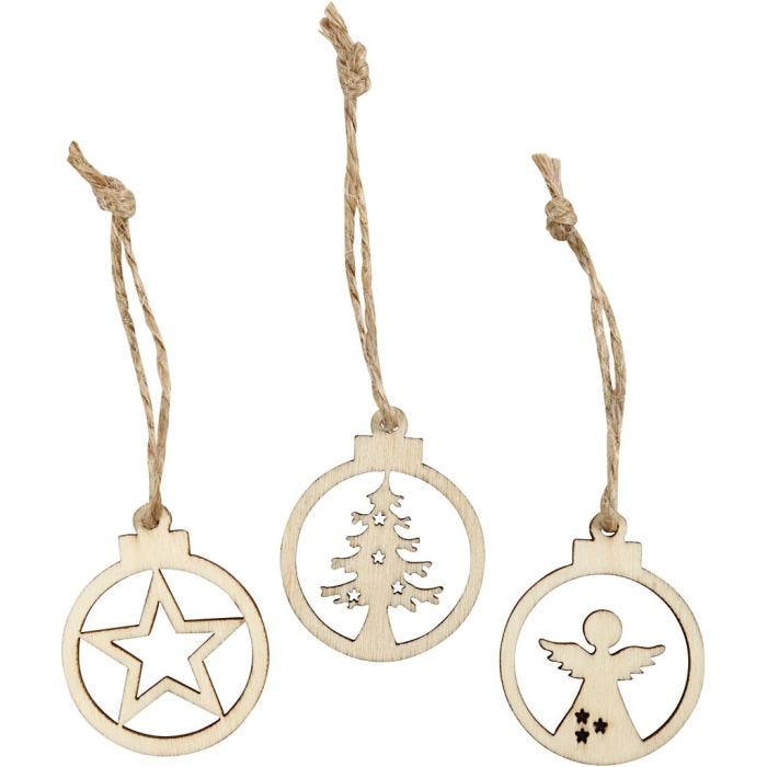 Weihnachtsanhänger, D 3 cm, Dicke 2,7 mm, 24 Stk/ 1 Pck