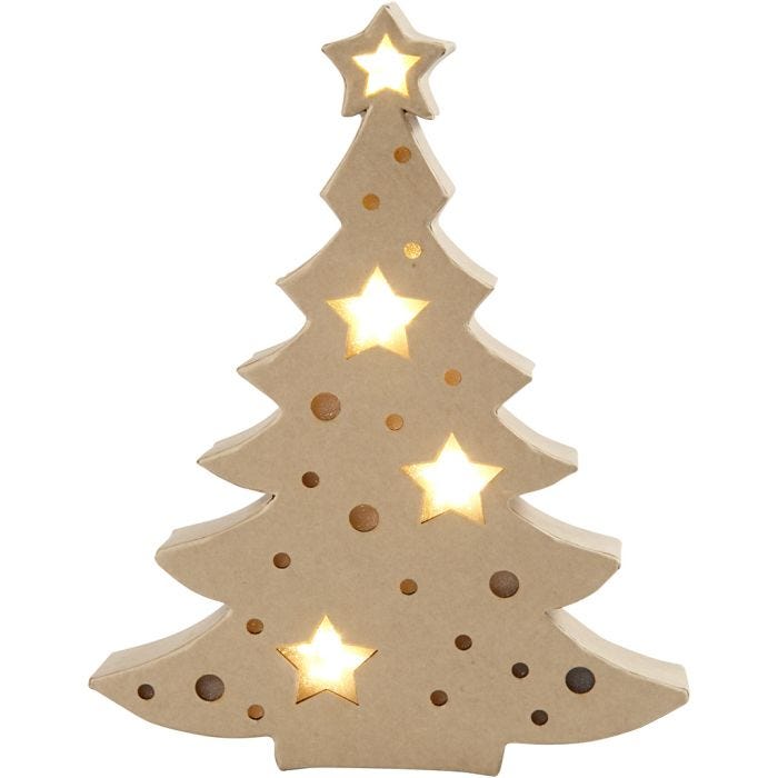 Leuchtende Pappmaché-Figur, Weihnachtsbaum, 27 cm, 4 cm, 21,5 cm, 1 Stk