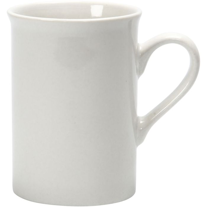 Tasse, H 10 cm, D 7,4 cm, 245 ml, Weiß, 1 Stk
