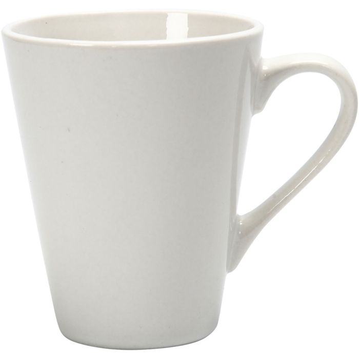 Tasse, H 10 cm, D 5-8 cm, 250 ml, Weiß, 1 Stk