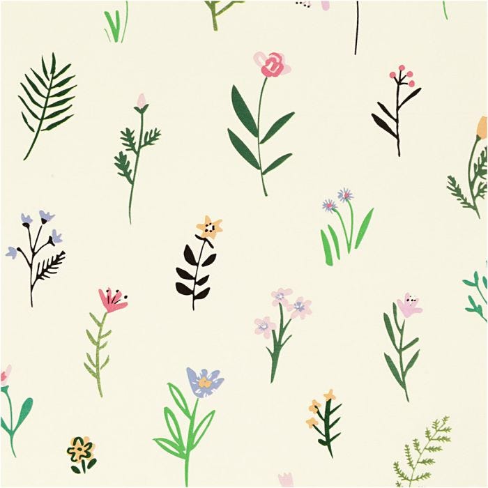 Geschenkpapier, Flora, B 50 cm, 80 g, 100 m/ 1 Rolle