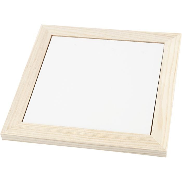 Untersetzer mit Holzrahmen, 18,5x18,5x1,16 cm, 1 Stk