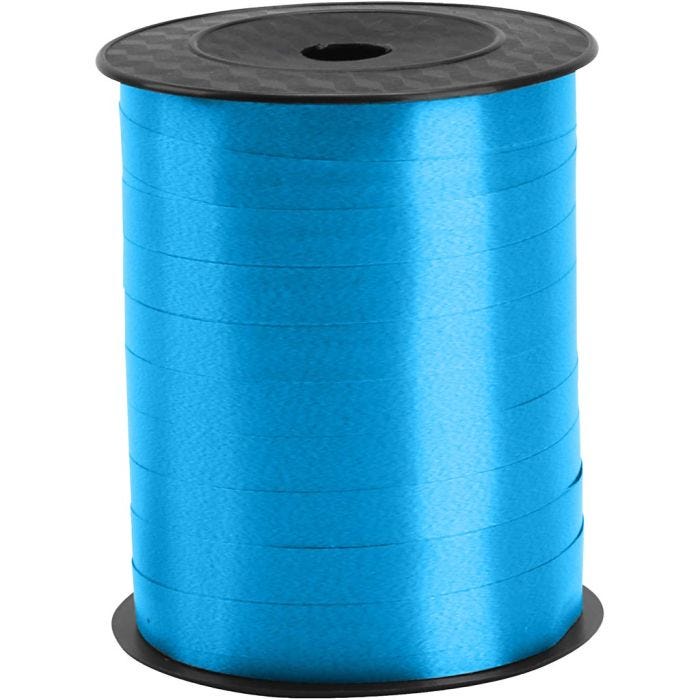 Kräuselband, B 10 mm, Türkisblau, 200 m/ 1 Rolle