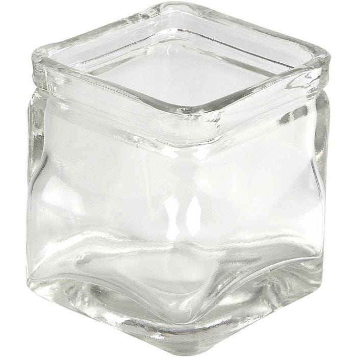 Kerzenglas, H 5,5 cm, Größe 5,5x5,5 cm, 12 Stk/ 1 Pck