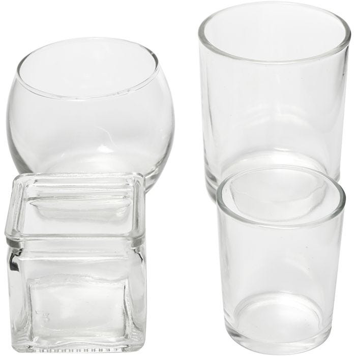 Teelichthalter, H 5,3-8,4 cm, D 4,5-7,3 cm, Inhalt kann variieren , 72 Stk/ 1 Pck
