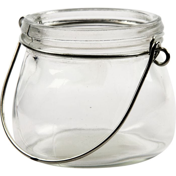 Kerzenglas/Laterne, H 6,5 cm, D 7,5 cm, 12 Stk/ 1 Pck