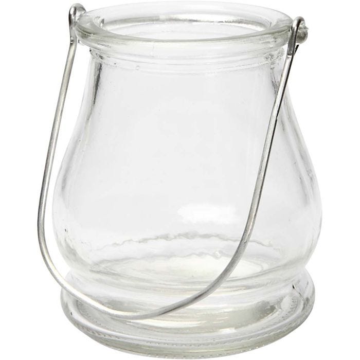 Kerzenglas/Laterne, H 10 cm, D 9 cm, 12 Stk/ 1 Pck