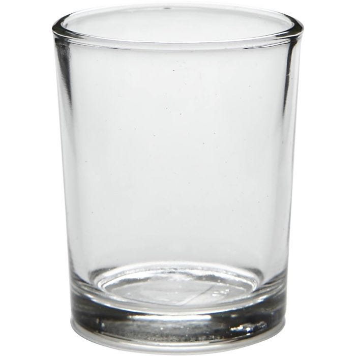 Teelichtglas, H 6,5 cm, D 4,5 cm, 4 Stk/ 1 Pck