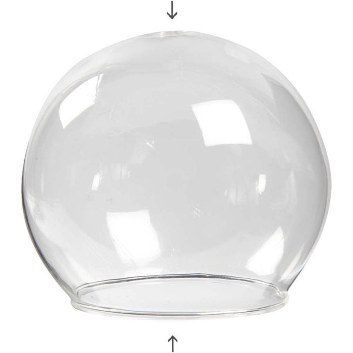 Glaskugel ohne Boden, D 8 cm, Lochgröße 5 cm, Transparent, 4 Stk/ 1 Pck