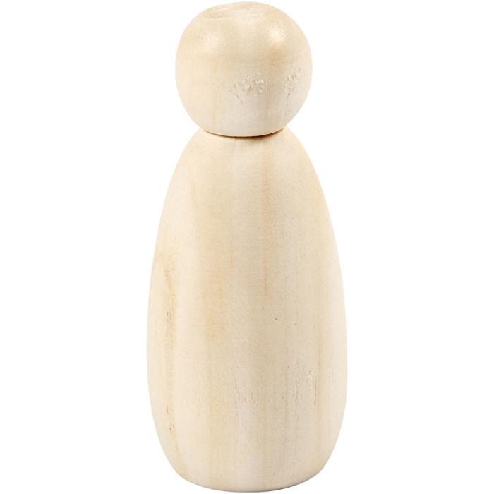 Holzfigurenkörper, H 8 cm, D 3,8 cm, 3 Stk/ 1 Pck