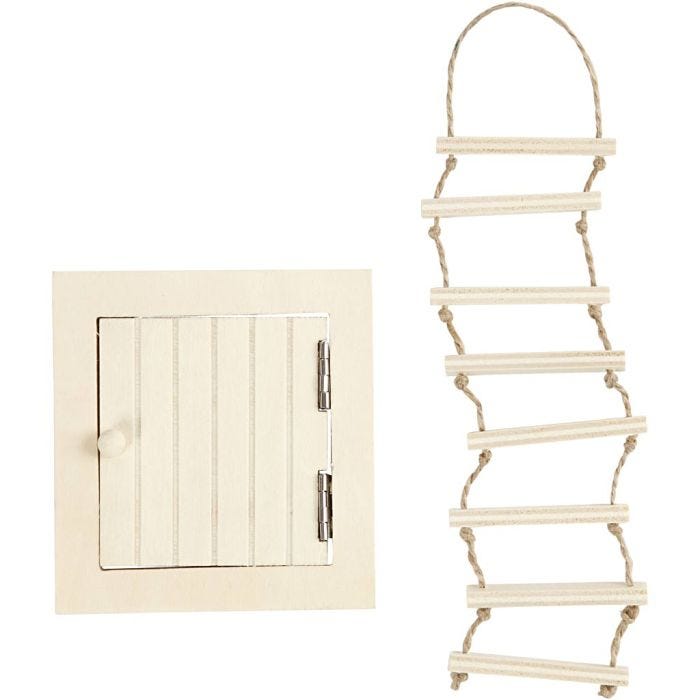Dachluke und Strickleiter, 9-20 cm, 1 Set