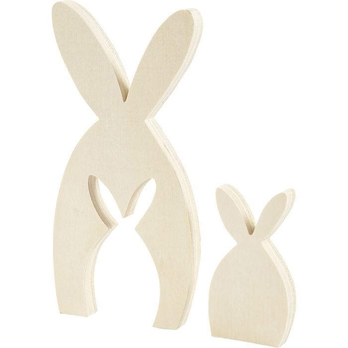 2in1 - Holzfigur, Hasen, 11,5+24,5 cm, 2 cm, 6,5+11,5 cm, 1 Set