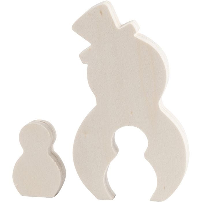 2in1 - Holzfigur, Schneemänner, 4,5+11,5 cm, 1,2 cm, 3+6,5 cm, 1 Set