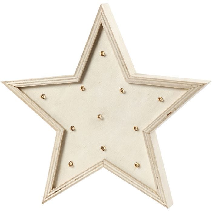 Leuchtstern aus Holz, 26 cm, 3,5 cm, 1 Stk