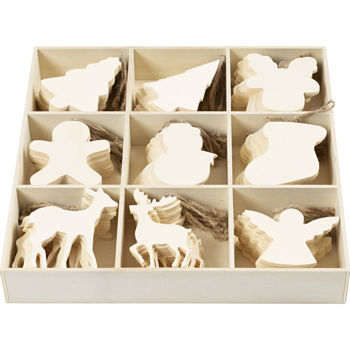 Weihnachtsanhänger, Größe 7-9 cm, Dicke 4 mm, 90 Stk/ 1 Pck