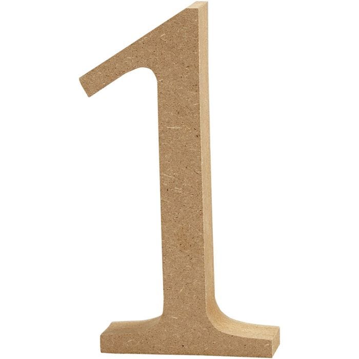 Zahl, 1, 13 cm, 2 cm, 1 Stk
