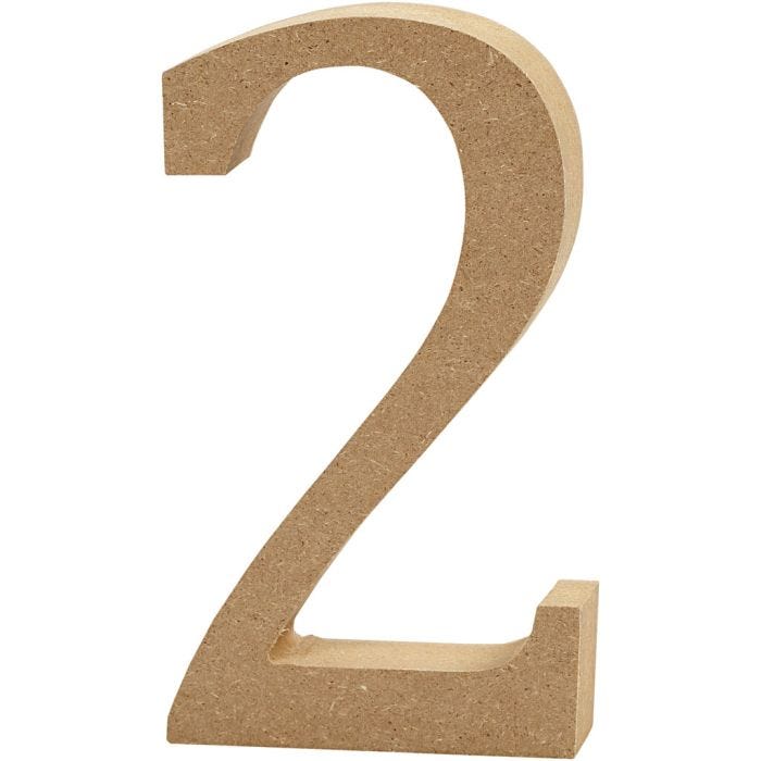 Zahl, 2, 13 cm, 2 cm, 1 Stk