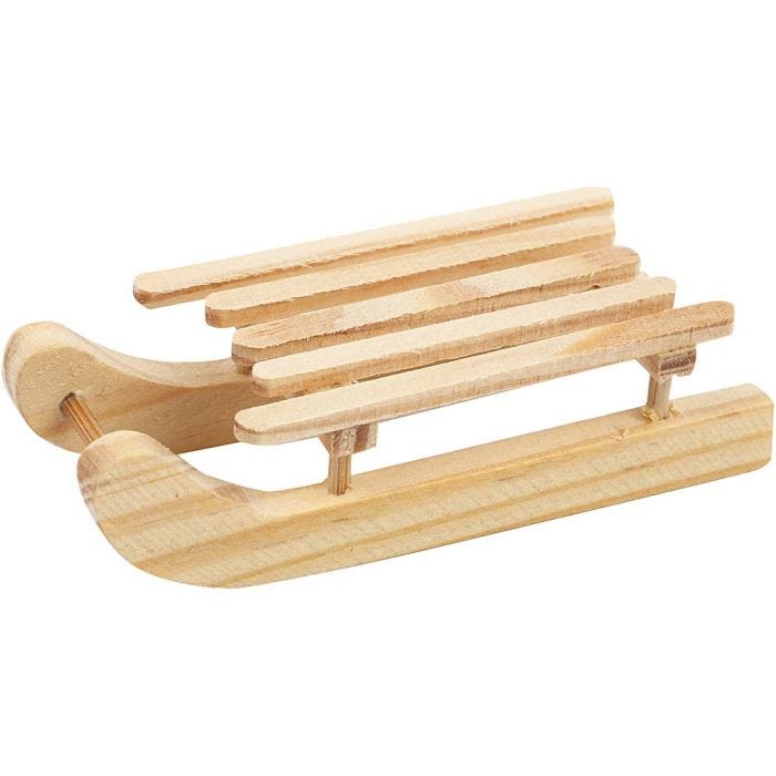 Holzschlitten, Größe 6,5x2,5 cm, 6Stk/ 1 Pck