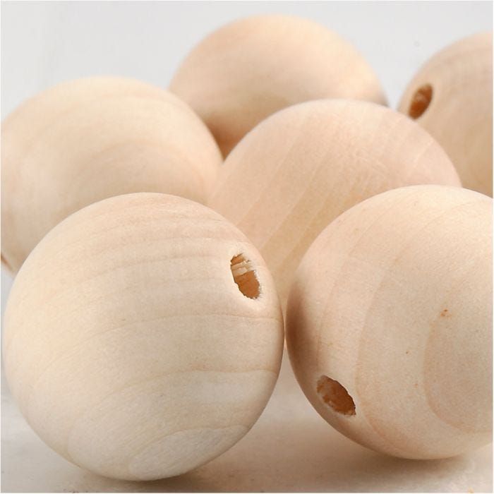 Holzperle, 25 mm, 4,5 mm, 8Stk/ 1 Pck
