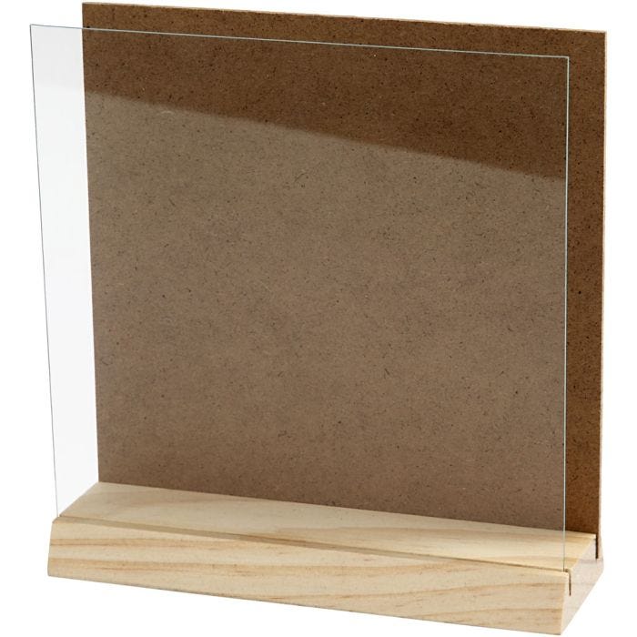 3D-Platte mit Glasscheibe, 15x15 cm, 1 Set