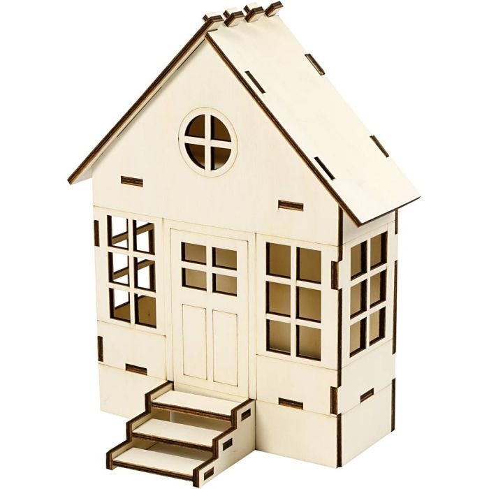 Haus-Bausatz, 24 cm, 6(12,5) cm, 19 cm, 1 Stk