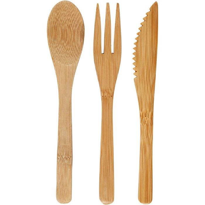 Bambus-Besteck, 16 cm, 3Teile/ 1 Set