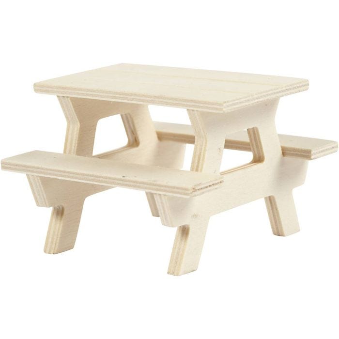 Picknick-Tisch mit Bank, 5,5 cm, 8 cm, 1 Stk