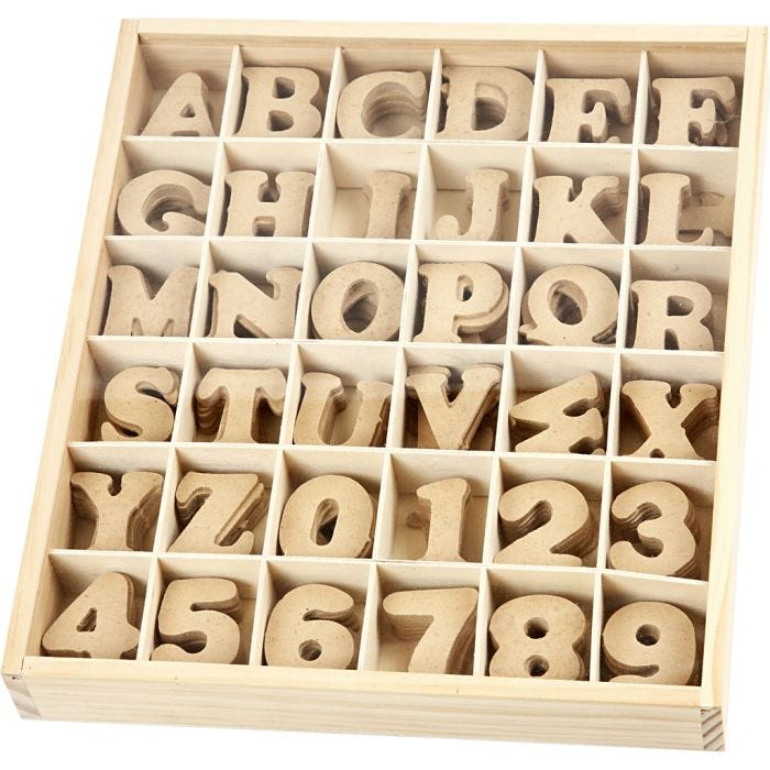 Buchstaben &amp; Zahlen, H 4 cm, Dicke 2,5 mm, 288 Stk/ 1 Pck