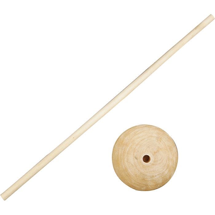 Stab mit Fuß, H 30 cm, D 6,5 cm, Lochgröße 8 mm, 5 Set/ 1 Pck