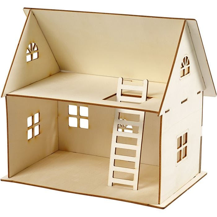 Puppenhaus zum Zusammenbauen, 25 cm, 18x27 cm, 1 Stk
