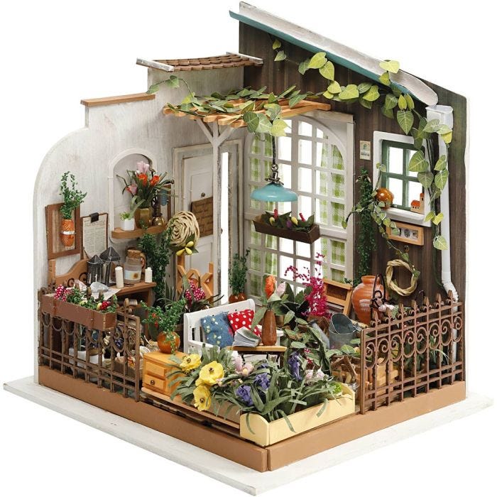 DIY-Miniatur-Zimmer, Gartenzimmer, 21 cm, 19,5 cm, 1 Stk