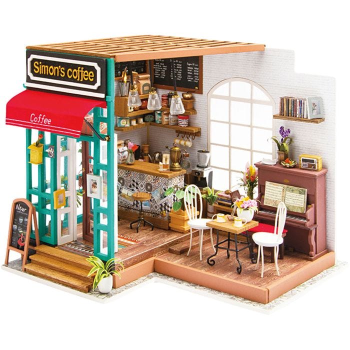DIY-Miniatur-Zimmer, Kaffeestube, 19 cm, 22,6 cm, 19,4 cm, 1 Stk