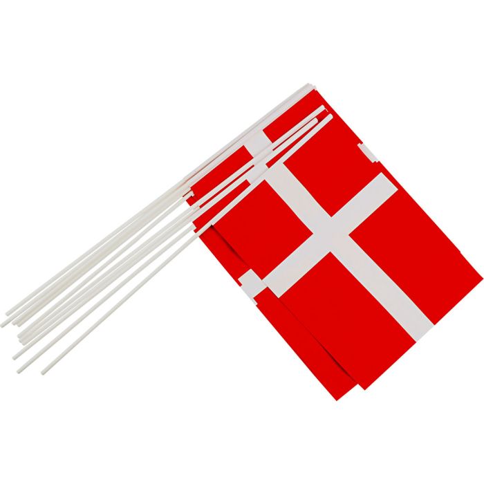 Partyflagge, L 50 cm, Größe 20x27 cm, 10 Stk/ 1 Pck, Dänemark