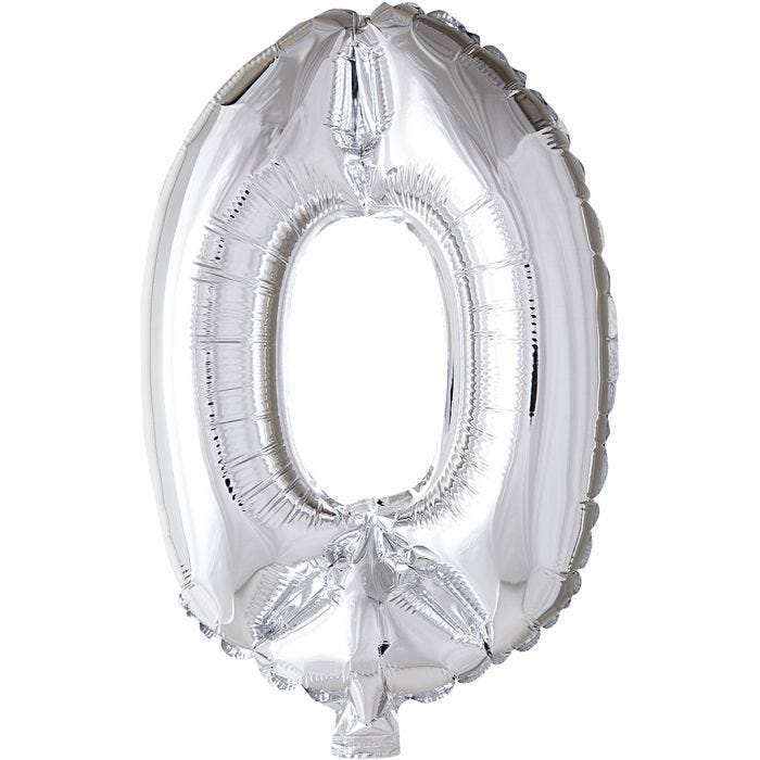 Folienballon, 0, 41 cm, Silber, 1 Stk