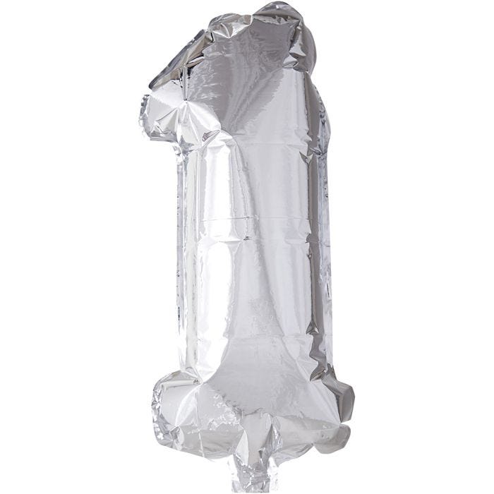 Folienballon, 1, 41 cm, Silber, 1 Stk