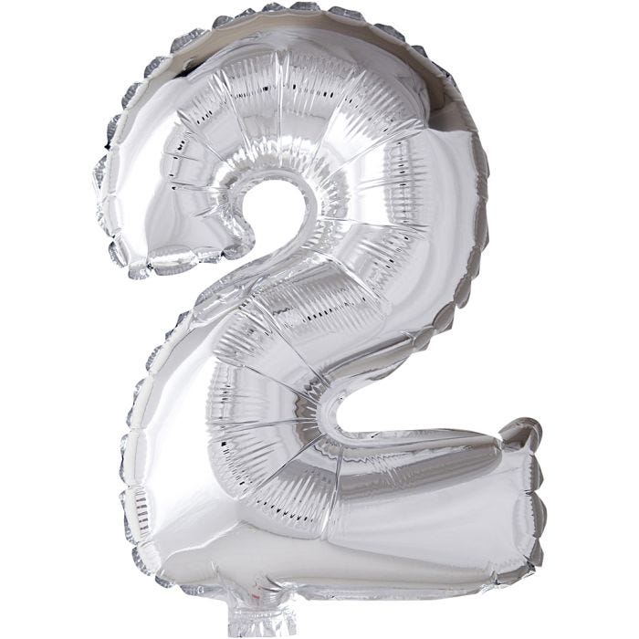 Folienballon, 2, 41 cm, Silber, 1 Stk
