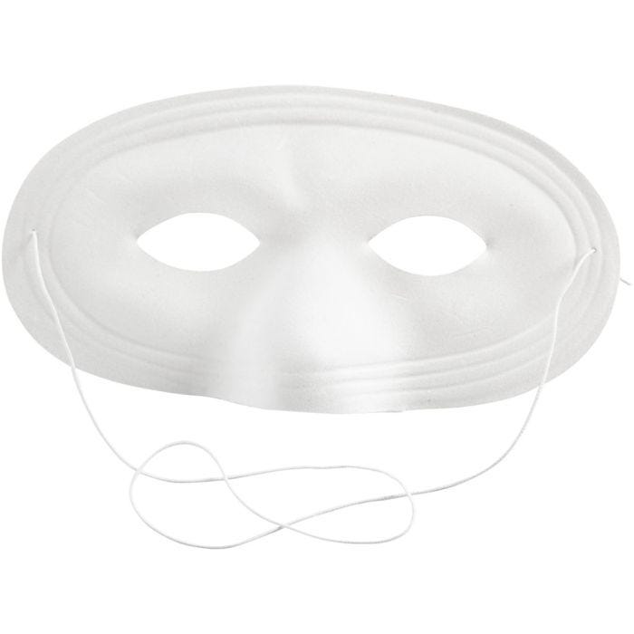 Halbmaske, 10 cm, 17,5 cm, Weiß, 1 Stk