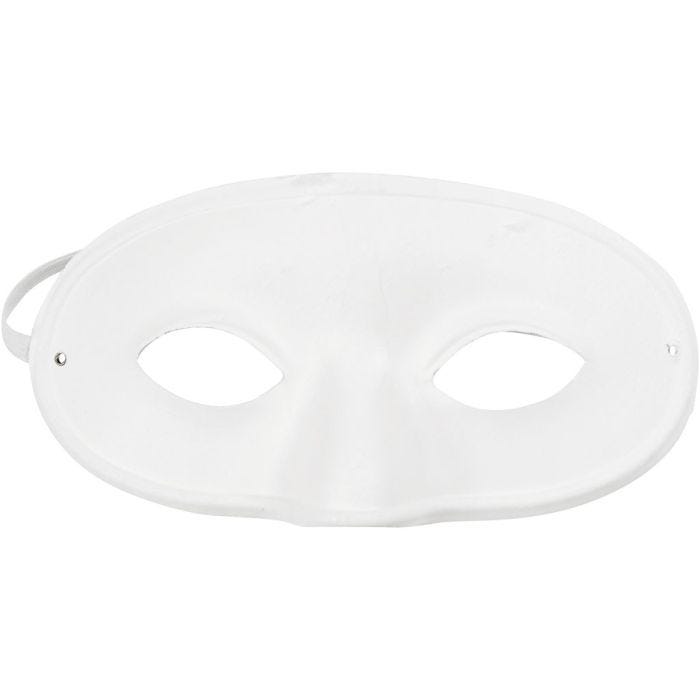Halbmaske, 9,5 cm, 18,5 cm, Weiß, 1 Stk