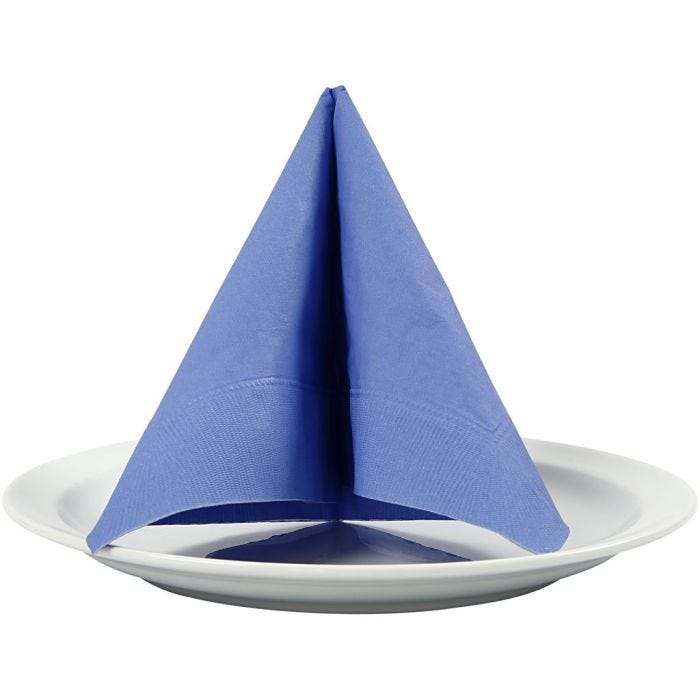 Servietten, weißer Rückseite, Größe 33x33 cm, Hellblau, 20 Stk/ 1 Pck