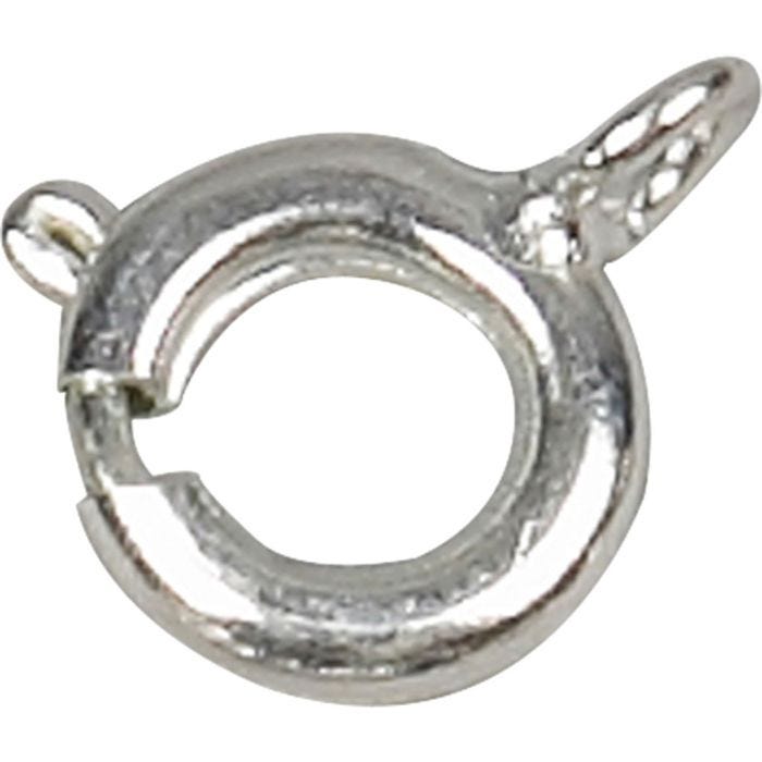 Federringverschluss, D 7 mm, Silber, 10 Stk/ 1 Pck