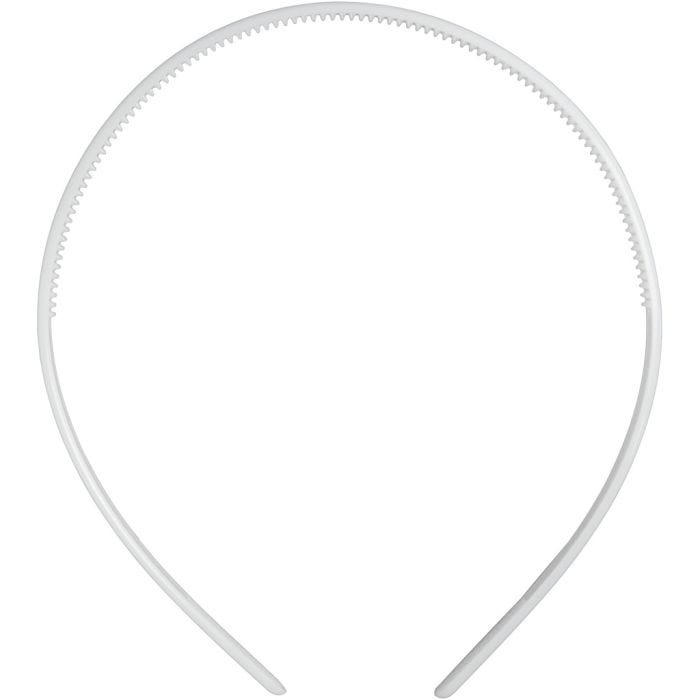 Haarreifen, B 8 mm, Weiß, 5 Stk/ 1 Pck