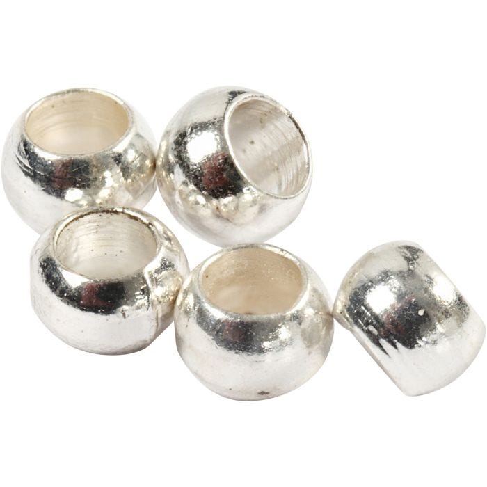 Quetschperlen, D 2 mm, Silber, 1000 Stk/ 1 Pck