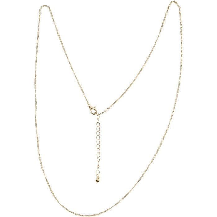 Kette, 80 cm, 1 mm, Vergoldet, 1 Stk