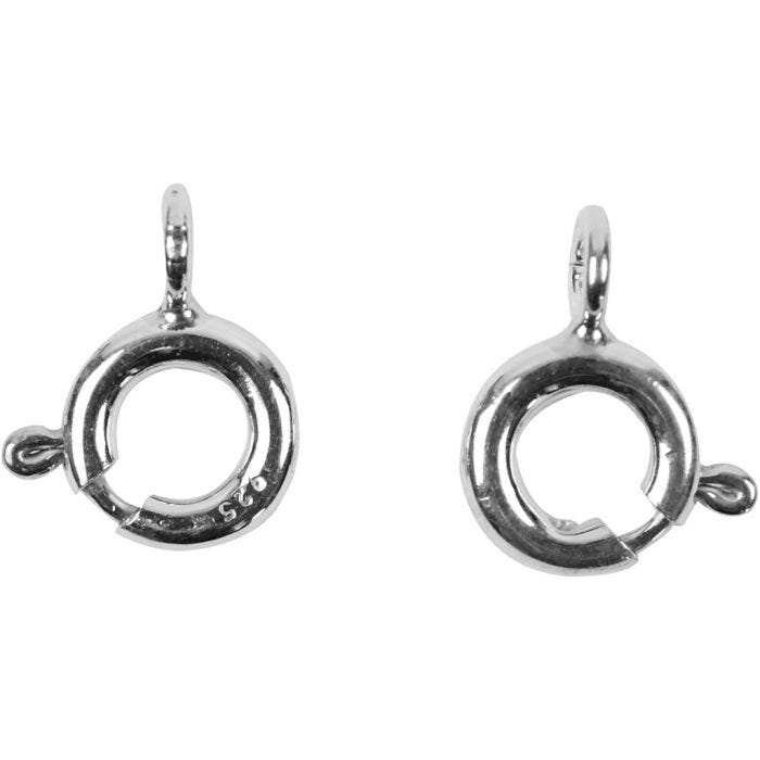 Federringverschluss, D 6 mm, Silber, 10 Stk/ 1 Pck