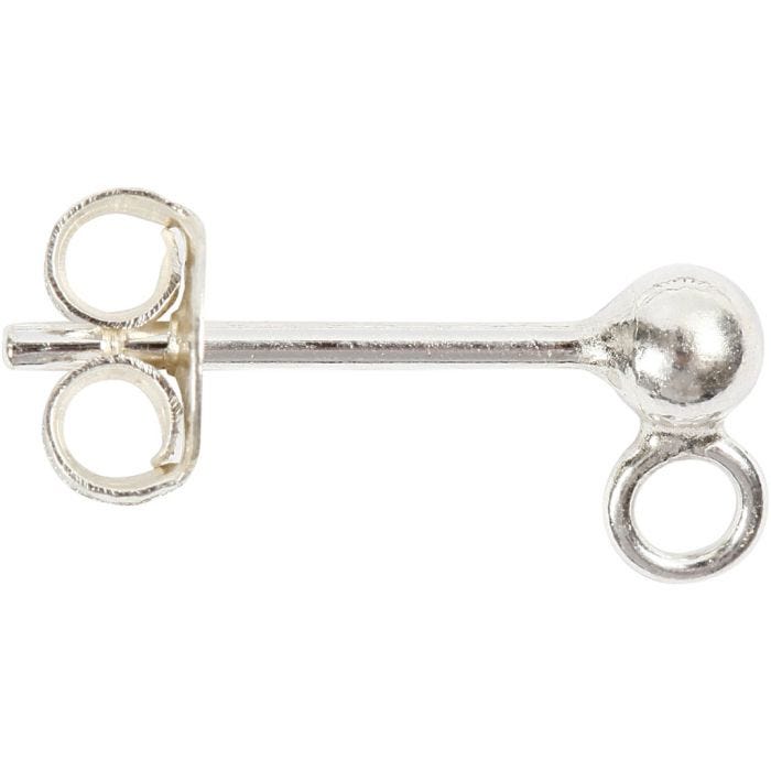 Ohrstecker-Stift, L 13 mm, Silber, 10 Stk/ 1 Pck