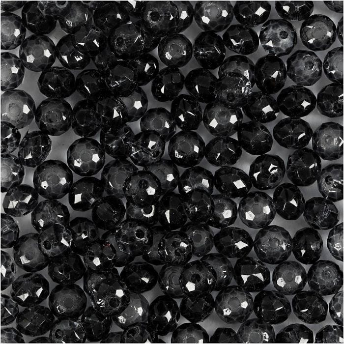 Glasschliffperlen, D 4 mm, Lochgröße 1 mm, Grau, 45 Stk/ 1 Pck