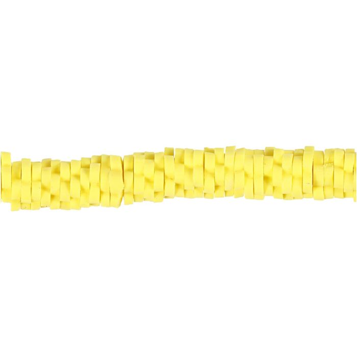 Tonperlen, D 5-6 mm, Lochgröße 2 mm, Gelb, 145 Stk/ 1 Pck